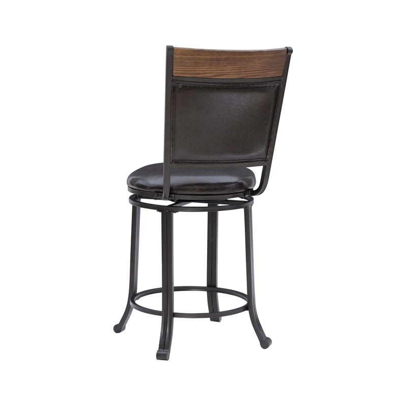 Bowery Hill Wood and Metal Five Piece Counter Height Dining Group in Brown