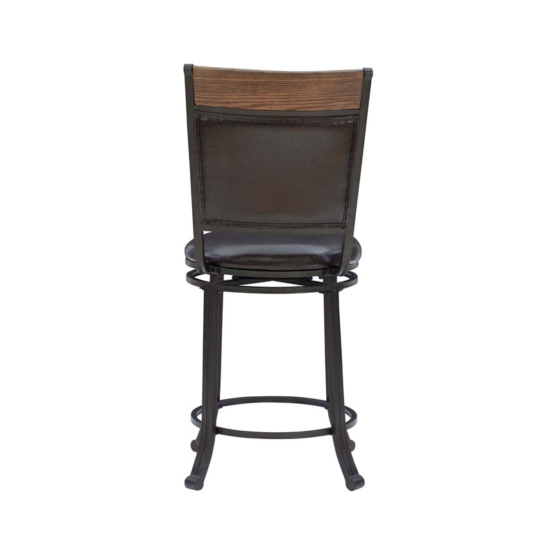 Bowery Hill Wood and Metal Five Piece Counter Height Dining Group in Brown