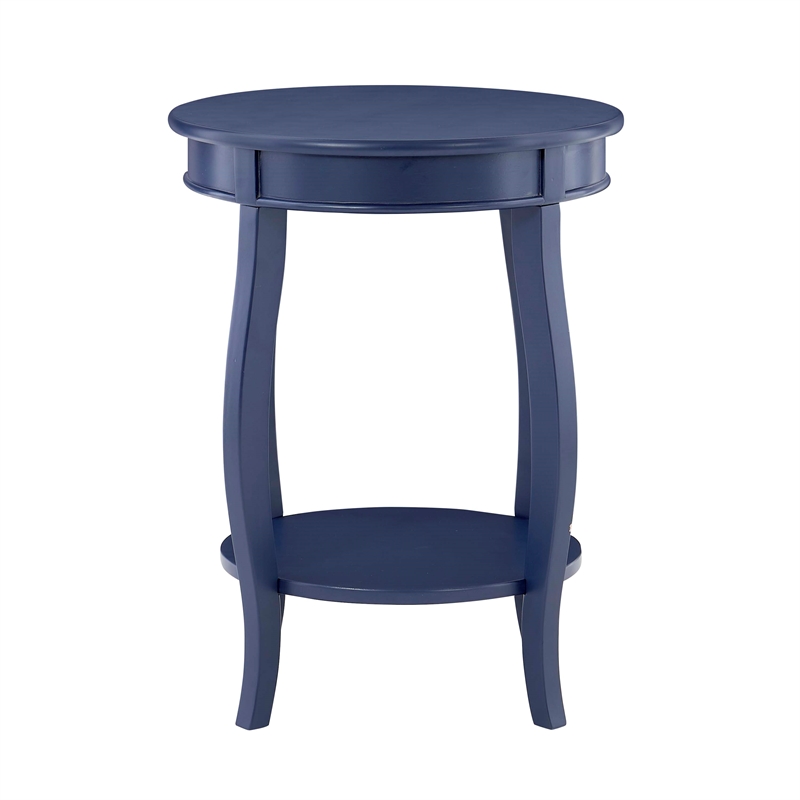 Bowery Hill Modern / Contemporary Wood Accent Side Table in Navy Blue