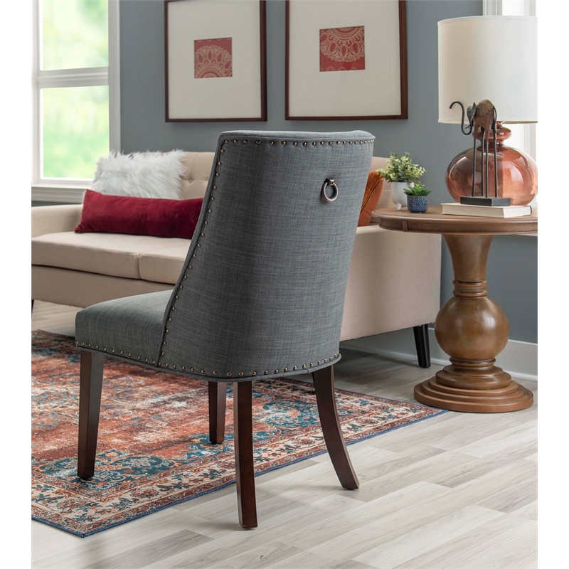 Bowery Hill Glass Gray Dining Set Round Industrial 48