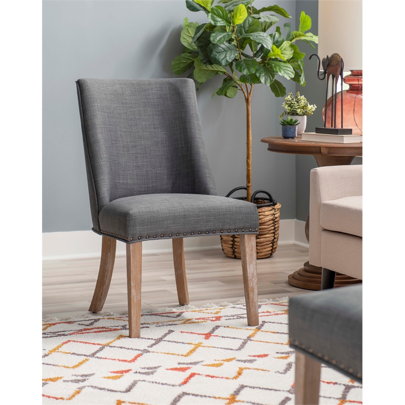 Bowery Hill Wood and Glass Five Piece Dining Set in Natural and Gray