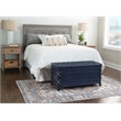 Bowery Hill Modern Wood Rope Cedar Lined Storage Chest in Blue