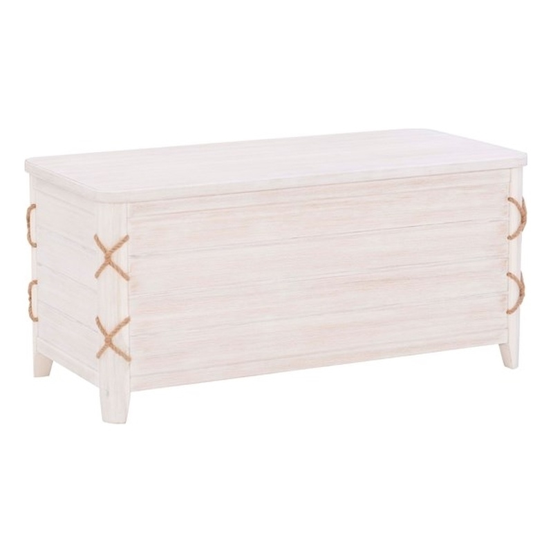 Bowery Hill Wood White Storage Chest Rectangular Cedar Lined 38