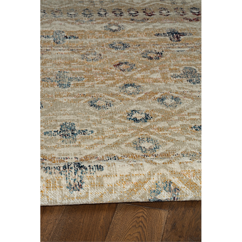 Bowery Hill Modern Leopold Polyester 2'x3' Accent Rug in Tan