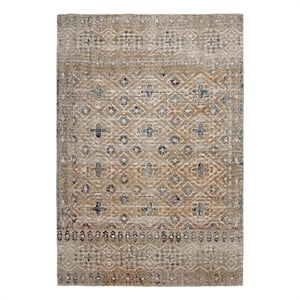 Bowery Hill Modern Leopold Polyester 2'x3' Accent Rug in Tan