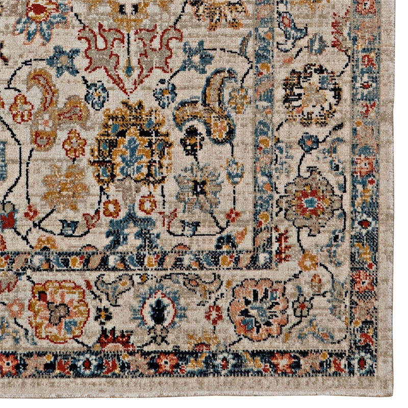 Bowery Hill Modern Laramie Polyester 3'x5' Accent Rug in Ivory