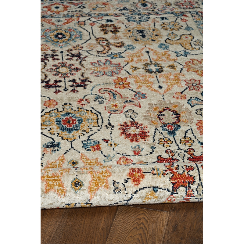 Bowery Hill Modern Laramie Polyester 3'x5' Accent Rug in Ivory