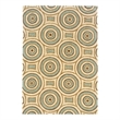 Bowery Hill Modern Combs Polyester 5'x7' Area Rug in Cream & Aqua