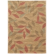 Bowery Hill Leaves Polyester 8'x10' Area Rug in Beige & Multi