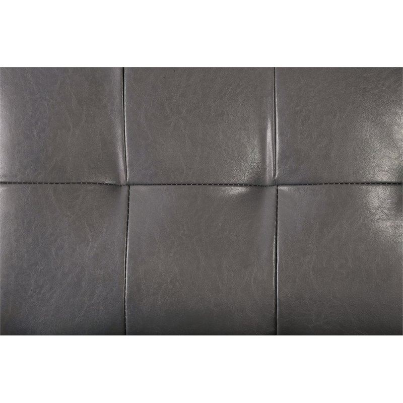 Bowery Hill Modern Faux Leather Sleeper Sofa Bed in Gray/Chrome