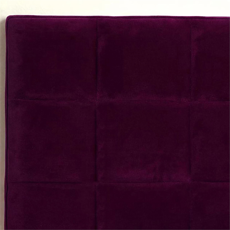Bowery Hill Transitional Fabric Upholstered Full/Queen Headboard in Purple