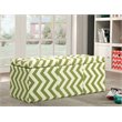 Bowery Hill Contemporary Fabric Storage Bench in Green