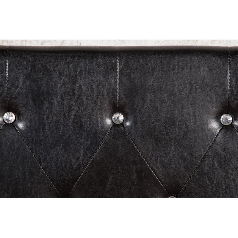Bowery Hill Contemporary Faux Leather California King Platform Bed in Black