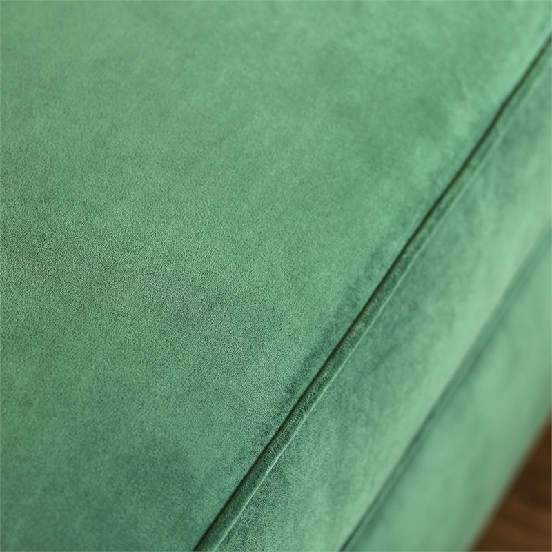 Bowery Hill Transitional Microfiber Loveseat in Emerald Green