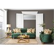 Bowery Hill Transitional Microfiber Loveseat in Emerald Green