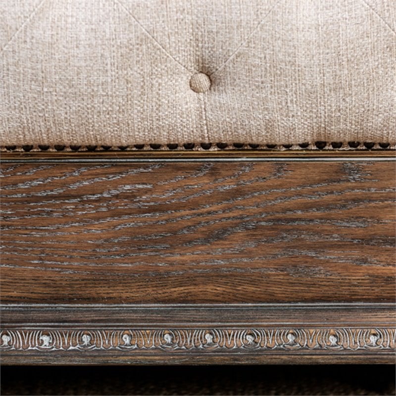 Bowery Hill Transitional Wood Panel Cal King Bed in Rustic Natural Tone
