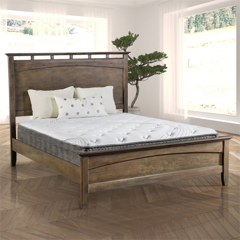 Bowery Hill Contemporary Fabric Edge Cal King Pocket Coil Mattress in White