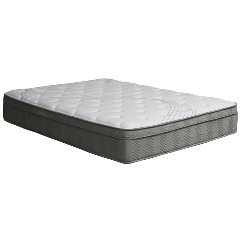 Bowery Hill Contemporary Fabric Edge Cal King Pocket Coil Mattress in White