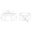 Bowery Hill Transitional Fabric Round Storage Ottoman in Gray