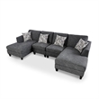 Bowery Hill Modern & Transitional U-Shape Sectional in Gray Finish