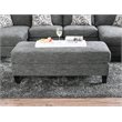 Bowery Hill Chenille Gray Ottoman Rectangular Multi-Use 52