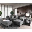 Bowery Hill Chenille Gray Ottoman Rectangular Multi-Use 52