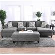 Bowery Hill Chenille Gray Ottoman Rectangular Multi-Use 52