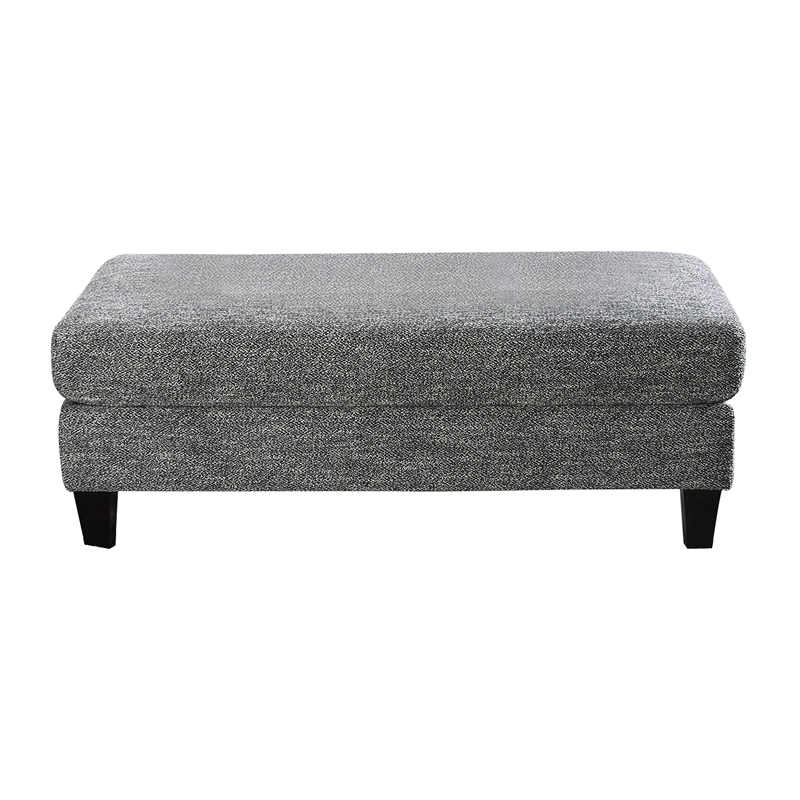 Bowery Hill Chenille Gray Ottoman Rectangular Multi-Use 52