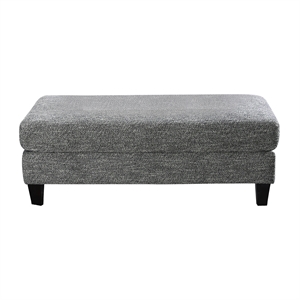Bowery Hill Chenille Gray Ottoman Rectangular Multi-Use 52&quotW x 24&quotD x 20.5&quotH Unassembled