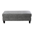 Bowery Hill Chenille Gray Ottoman Rectangular Multi-Use 52