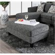 Bowery Hill Chenille Gray Ottoman Rectangular Multi-Use 52