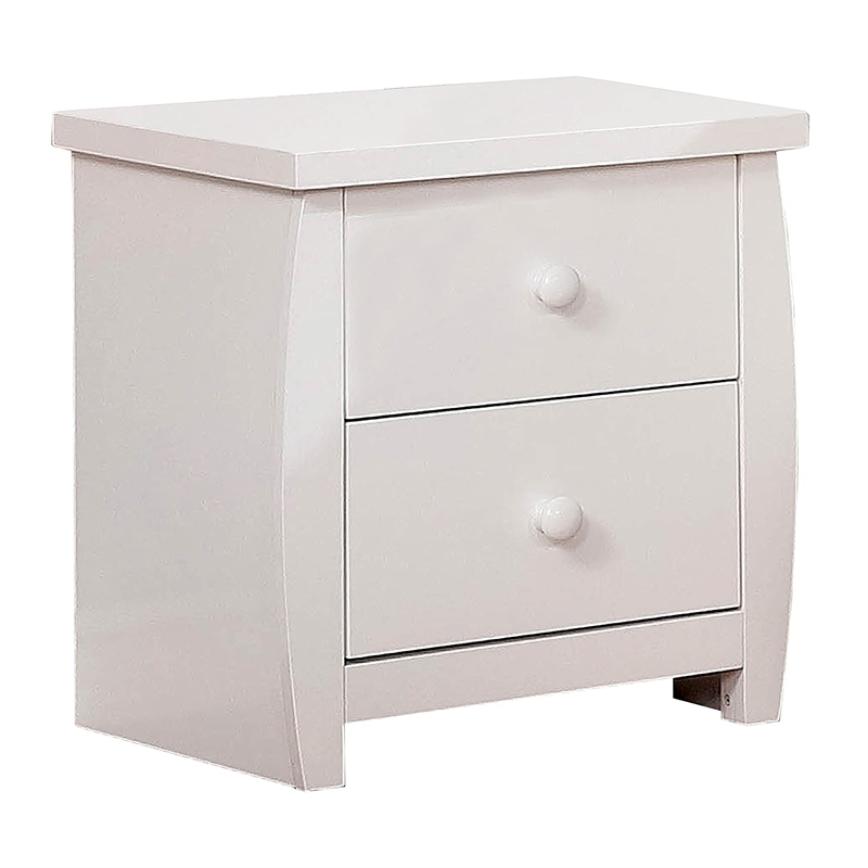 Bowery Hill 2-Drawer Transitional Solid Wood Nightstand in White