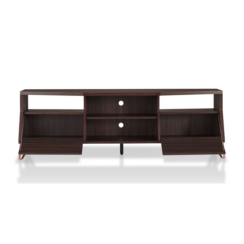 Bowery Hill Modern Wood Storage 62-Inch TV Stand in Wenge