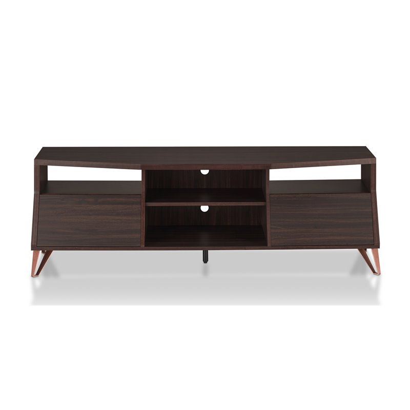 Bowery Hill Modern Wood Storage 62-Inch TV Stand in Wenge