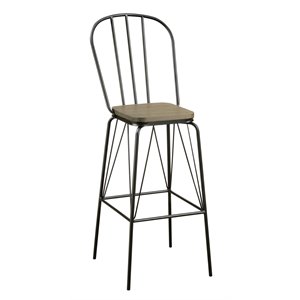 Bowery Hill Metal Windsor Bar Stool in Black (Set of 2) Finish