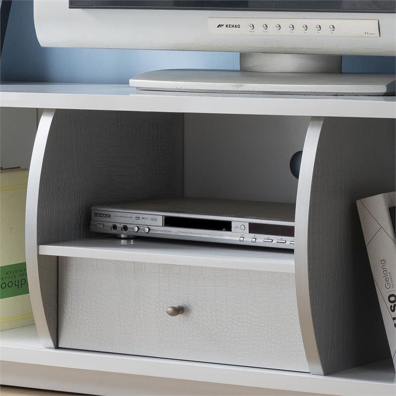 Bowery Hill Contemporary Wood 72-Inch TV Stand in Glossy White