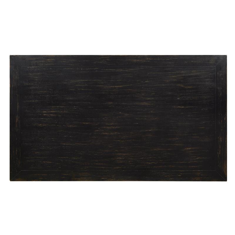 Bowery Hill Wood 6-Piece Dining Table Set in Antique Black Finish