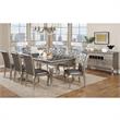 Bowery Hill Transitional Wood 9-Piece Dining Set in Champagne