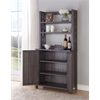 Bowery Hill Rustic Wood Multi-Storage Kitchen Cabinet in Gray