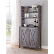 Bowery Hill Rustic Wood Multi-Storage Kitchen Cabinet in Gray