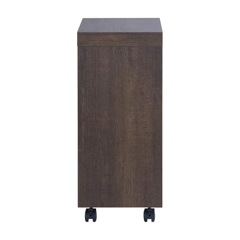 Bowery Hill Modern Wood Mobile End Table in Walnut Oak Finish