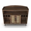 Bowery Hill Wood Multi-Storage Buffet in Distressed Walnut Finish
