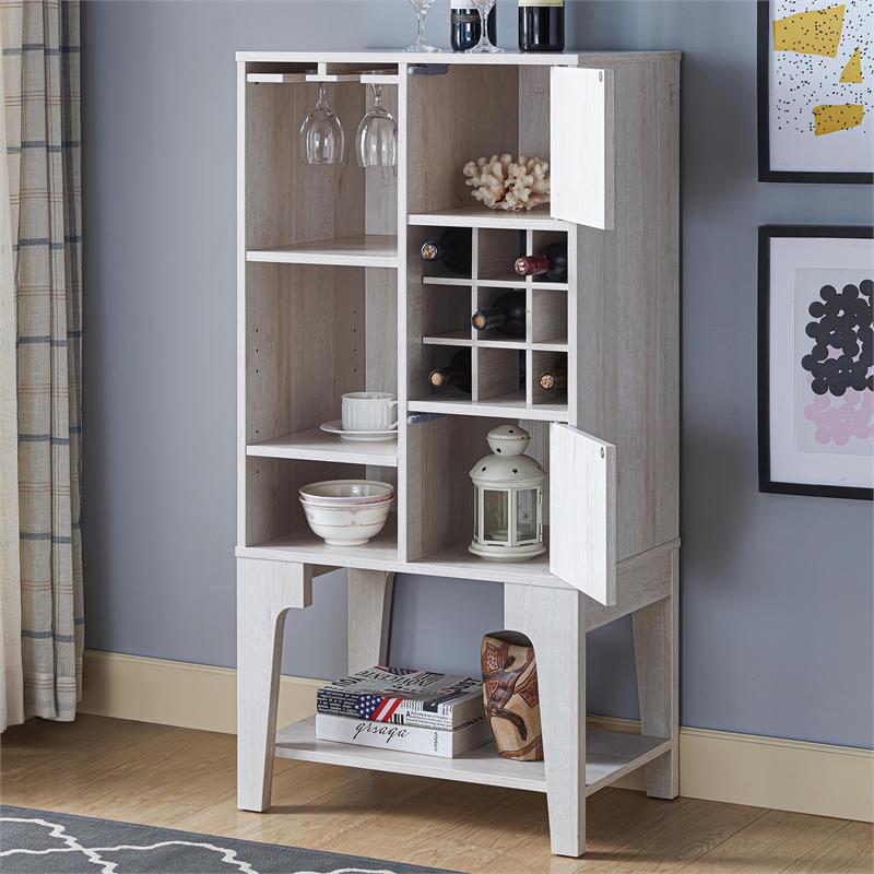 Bowery Hill Modern / Contemporary Wood Wine Rack in White Oak Finish