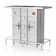 Bowery Hill Metal White Bar Table Rectangular Storage 47.25