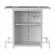 Bowery Hill Metal White Bar Table Rectangular Storage 47.25