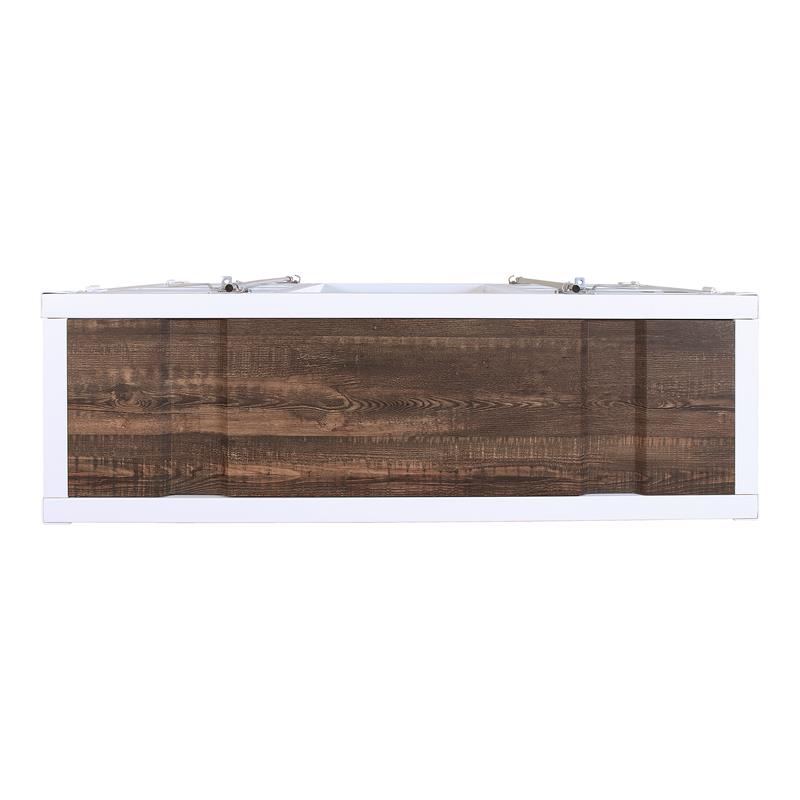 Bowery Hill Industrial Metal 6-Shelf Console Table in Sand White