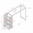 Bowery Hill Contemporary Glass Top Bar Table in Chrome Plating