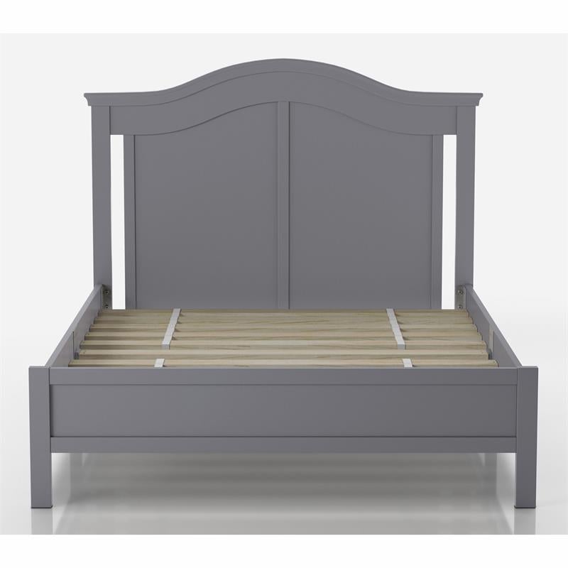 Bowery Hill Transitional Wood Camelback Full Platform Bed in Gray