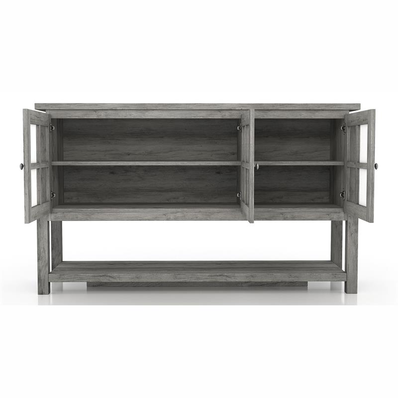 Bowery Hill Contemporary Wood Multi-Storage Buffet in Gray Oak