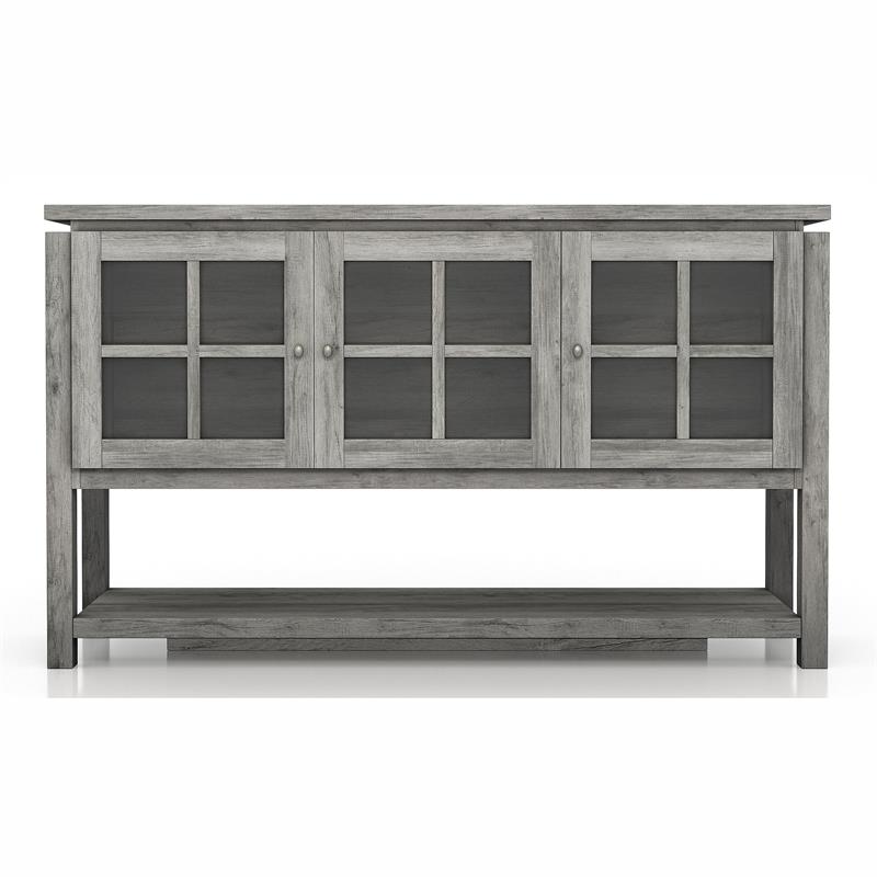 Bowery Hill Contemporary Wood Multi-Storage Buffet in Gray Oak